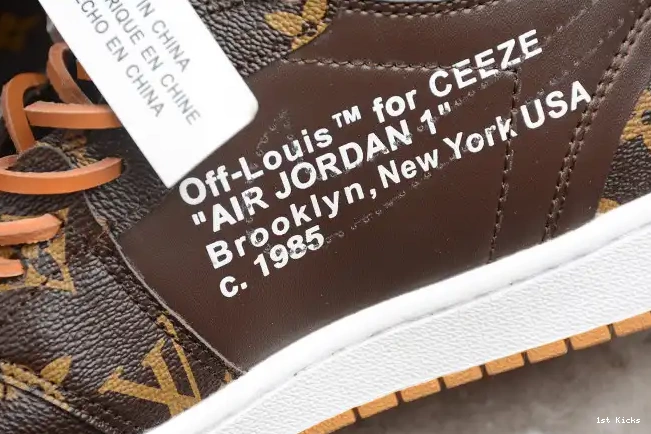 1st Kicks Shoes OW AQ0818-158 x Jordan Off-Louis AJ1 Air 1 0518